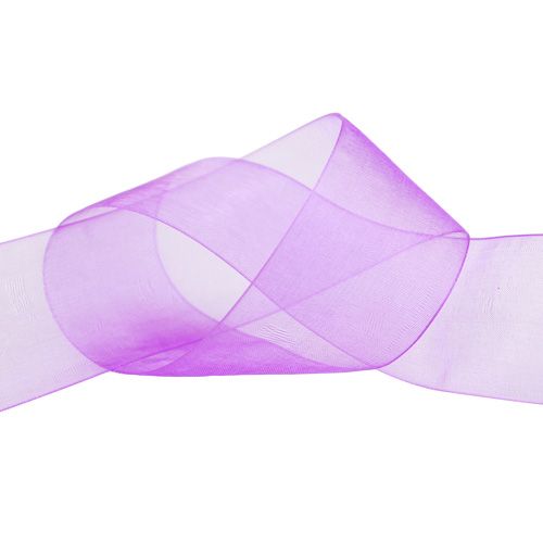 Organza ribbon with selvedge 4cm 50m purple