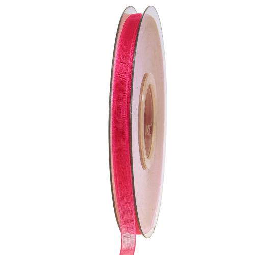 Floristik24 Organza ribbon gift ribbon pink ribbon selvedge 6mm 50m