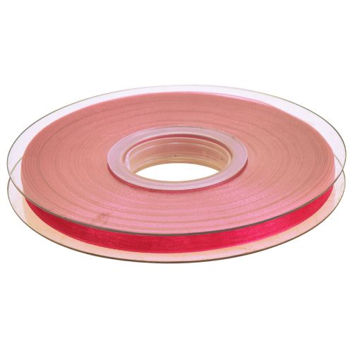 Product Organza ribbon gift ribbon pink ribbon selvedge 6mm 50m