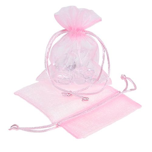 Organza bag pink 12x9cm 10p