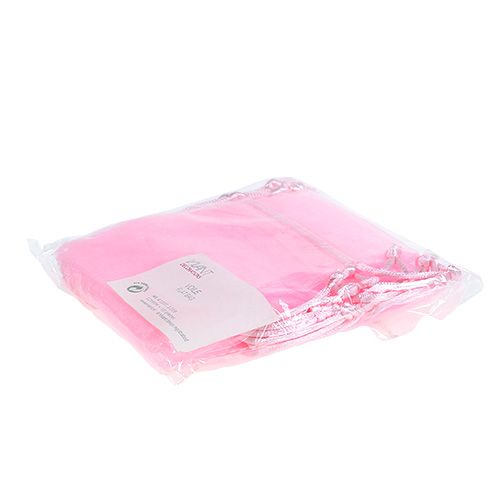 Floristik24 Organza bag pink 12x9cm 10p