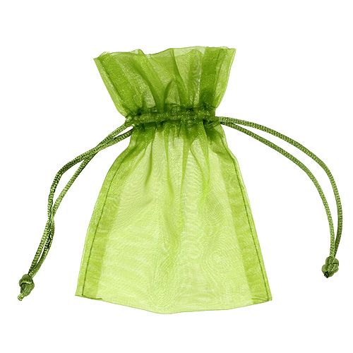 Floristik24 Organza bags green 12cm x 9cm 10p