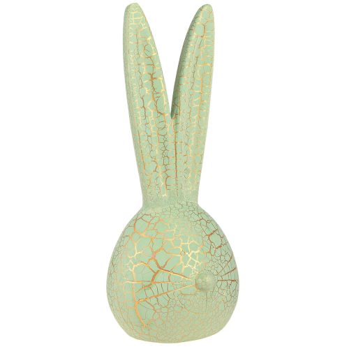 Floristik24 Easter decoration rabbit head mint green gold craquelure 16.5x16x40cm