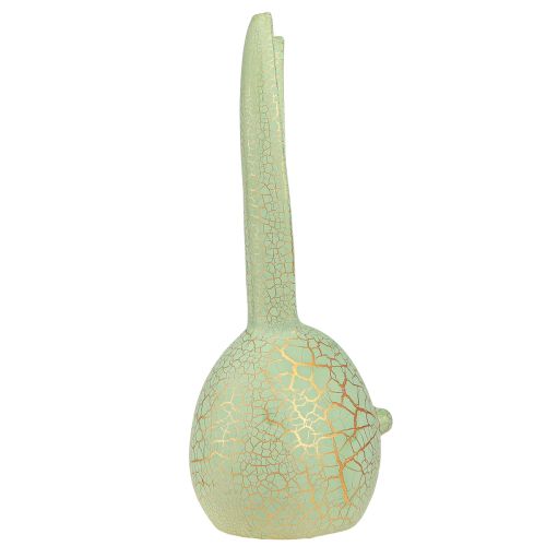 Product Easter decoration rabbit head mint green gold craquelure 16.5x16x40cm