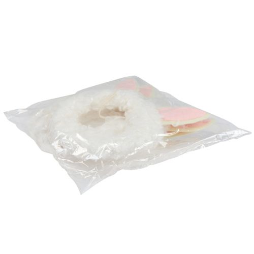 Product Easter decoration decorative ring rabbit ears door decoration white Ø13cm 4pcs