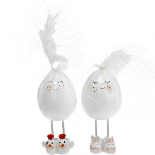 Floristik24 Easter decoration eggs with slippers, spring, happy Easter egg, eggs with a face 2pcs