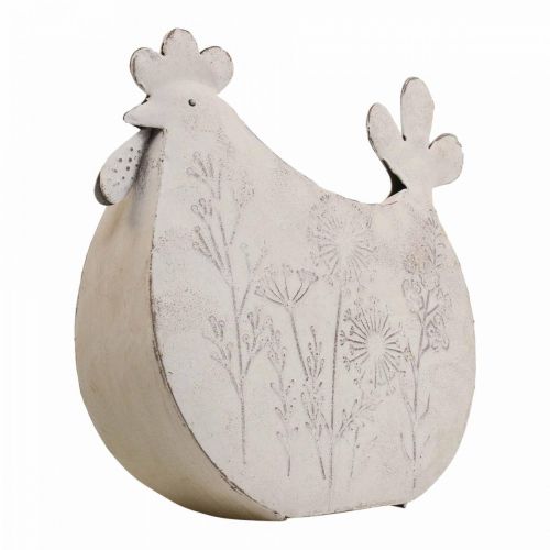 Floristik24 Easter decoration metal deco chicken Easter white 19.5x6.5x18cm