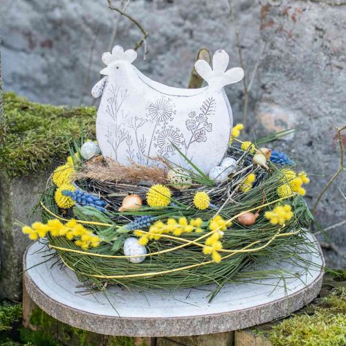 Floristik24 Easter decoration metal deco chicken Easter white 19.5x6.5x18cm