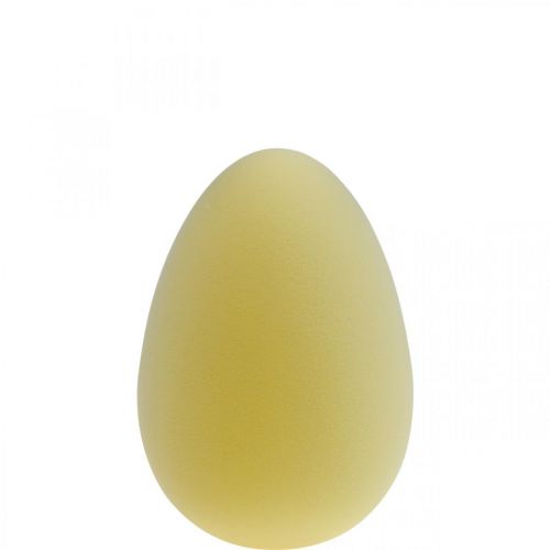 Easter egg decoration egg plastic light yellow flocked 25cm