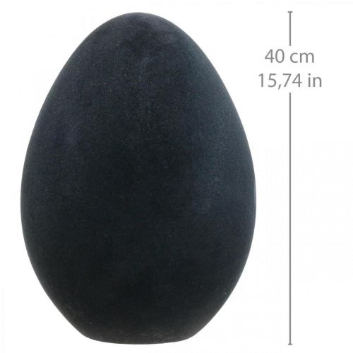Floristik24 Easter egg plastic black egg Easter decoration flocked 40cm