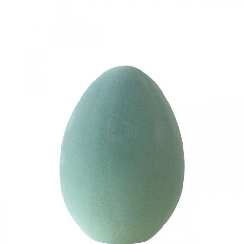 Floristik24 Easter egg plastic grey-green deco egg green flocked 25cm