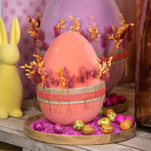 Floristik24 Easter egg decoration egg orange apricot plastic flocked 20cm