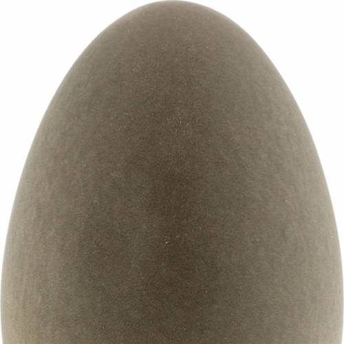 Floristik24 Easter egg gray H25cm flocked egg Easter decoration