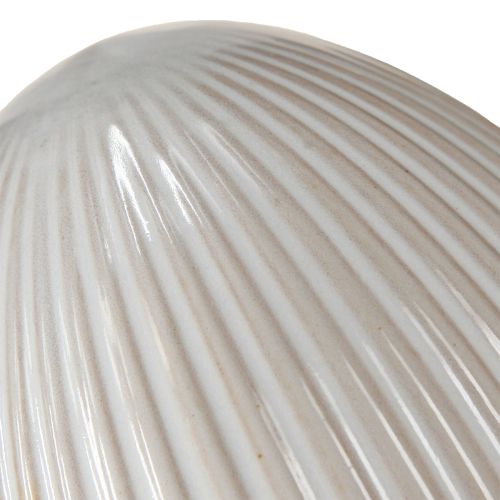 Product Easter Eggs Ceramic Decorative Egg with Grooves White Grey 10×12.5cm 2 Pcs
