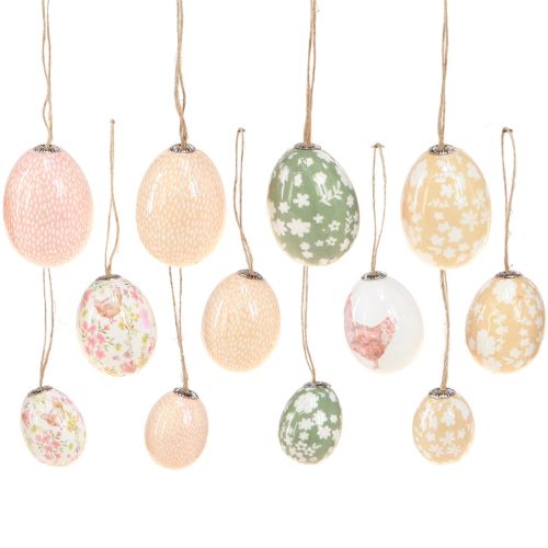 Floristik24 Easter Eggs Plastic with Chicken Green Brown 3.5-5.5cm 24 pcs