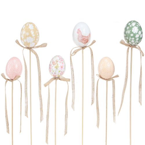 Easter eggs on a stick decorative plug Easter chicken 4x5.5cm 12 pcs