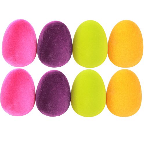 Product Easter Eggs for Hanging Flocked 4 Colors 9.5 cm 8 Pcs