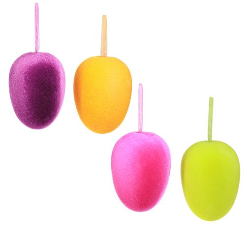 Floristik24 Easter Eggs for Hanging Green Yellow Pink Berry 11cm 4 Pcs