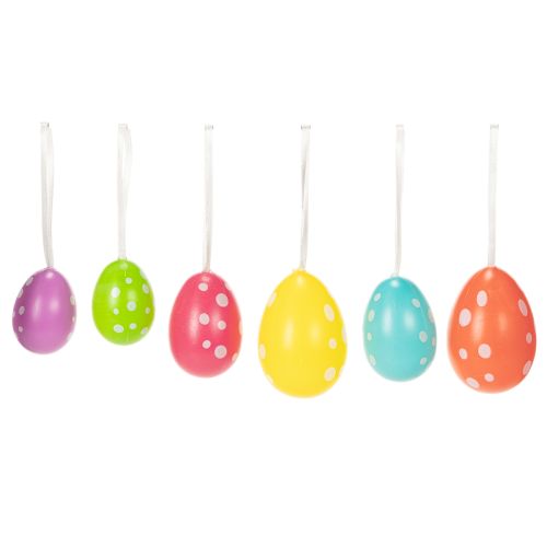 Floristik24 Easter eggs for hanging, assorted colors, 6cm, 12 pieces