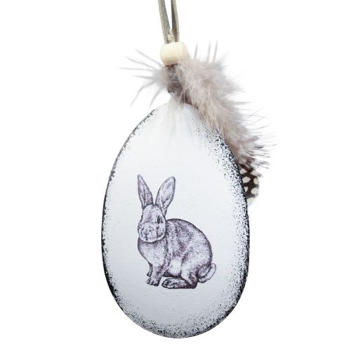 Floristik24 Easter Eggs for Hanging Feathers Rabbits Metal 5×7cm 8 pcs