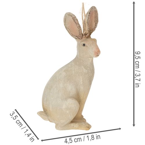 Product Easter bunny figure for hanging Easter decoration polyresin H9.5cm 4pcs