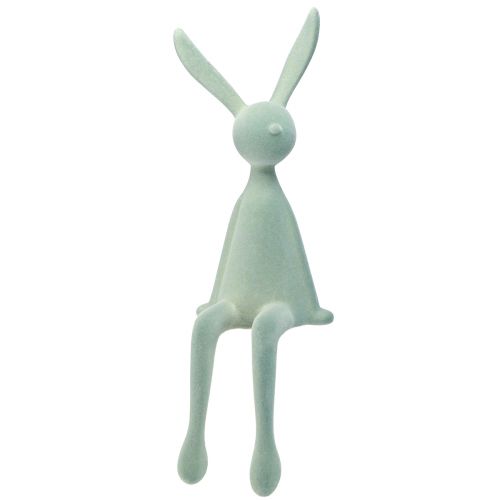 Floristik24 Easter Bunny Edge Stool Sitting Rabbit – 2nd Choice – Flocked Grey-Green 56cm