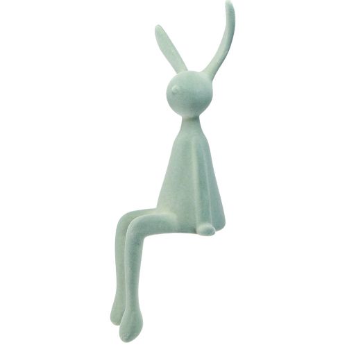 Floristik24 Easter Bunny Edge Stool Sitting Rabbit – 2nd Choice – Flocked Grey-Green 56cm