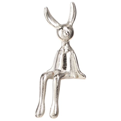 Floristik24 Easter Bunny Edge Stool Metal Rabbit Small Silver 9×9×21cm