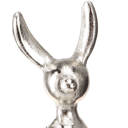 Floristik24 Easter Bunny Edge Stool Metal Rabbit Small Silver 9×9×21cm