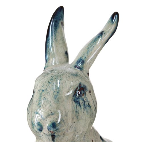 Product Easter Bunny Ceramic Beige Blue Glazed 18x11x25.5cm