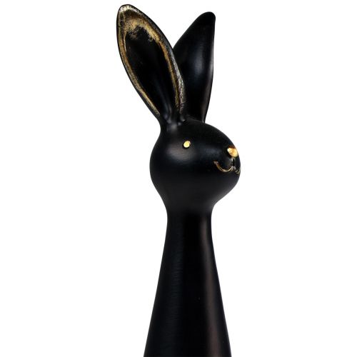 Floristik24 Easter bunny black gold Easter decoration bunny Ø10cm H42cm