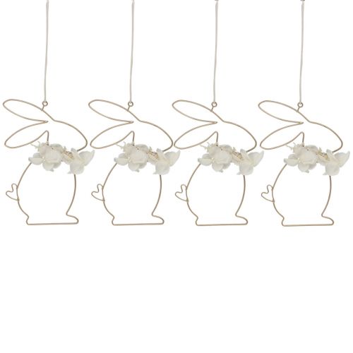Floristik24 Easter bunnies for hanging metal flowers gold 10×14.5cm 4 pcs