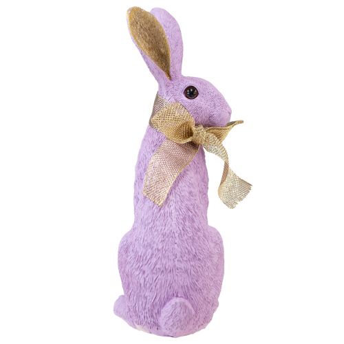 Floristik24 Easter Bunny Decoration Purple Gold Rabbit Sitting Decorative Figure H25cm