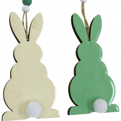 Product Easter bunnies for hanging, spring decoration, pendant, decorative bunnies green, white 3 pieces