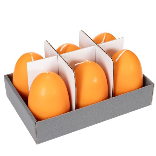 Product Egg-shaped candle for Easter decoration, perfect Easter atmosphere in the house, 9cm, 20h, 6 pieces