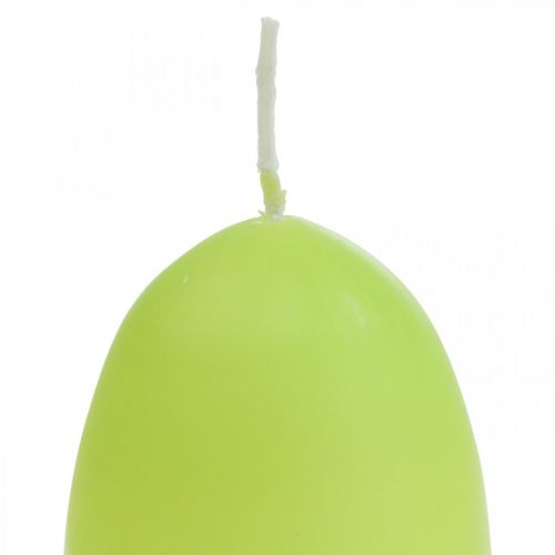 Floristik24 Easter candles egg shape, egg candles Easter lime Ø4.5cm H6cm 6pcs