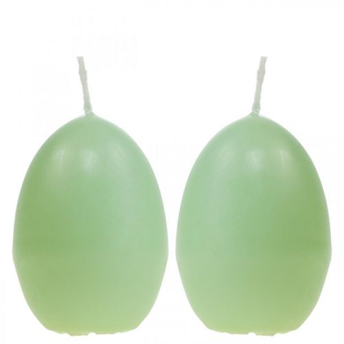 Floristik24 Easter candles egg shape, egg candles Easter green Ø4.5cm H6cm 6pcs