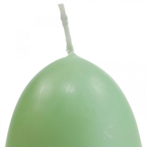 Floristik24 Easter candles egg shape, egg candles Easter green Ø4.5cm H6cm 6pcs