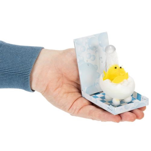 Product Easter chick decoration, chenille chick in the bathtub, yellow, 9cm
