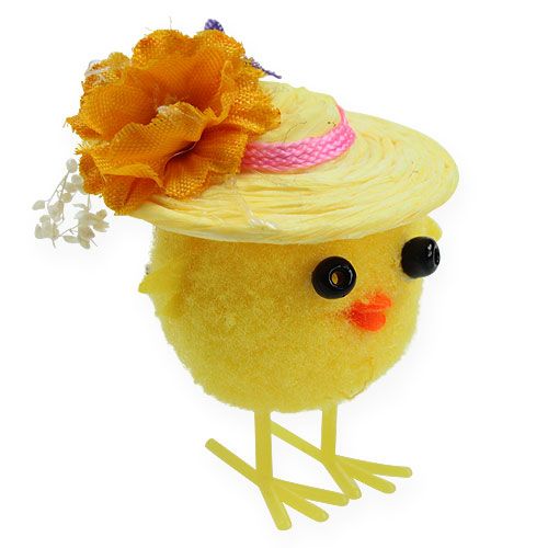 Floristik24 Easter chick with hat yellow 6cm 6pcs