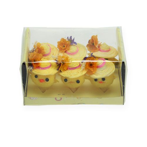 Floristik24 Easter chick with hat yellow 6cm 6pcs