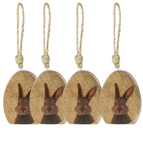Product Easter Bunny Egg Hanging Ornament Wood 8×10.5cm 4pcs