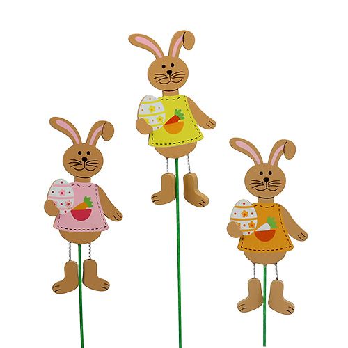 Floristik24 Easter decoration rabbit with egg 12cm L29cm 15 pcs