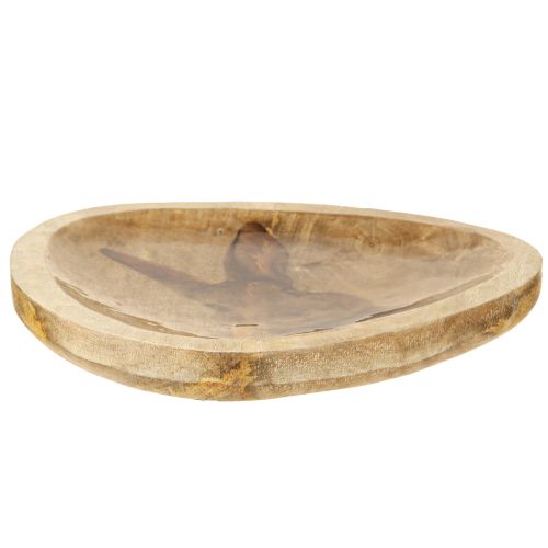 Product Easter Bunny Wooden Plate Egg Shaped Natural 25×26cm