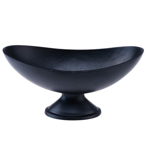 Floristik24 Oval bowl black metal base cast look 30x16x14.5cm