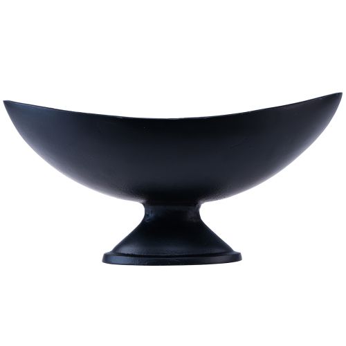 Floristik24 Oval bowl black metal base cast look 30x16x14.5cm