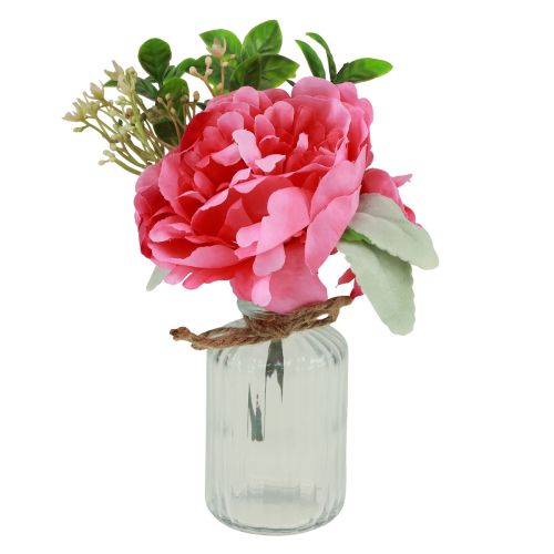 Peony decoration in the vase table decoration summer pink 20cm