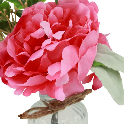 Floristik24 Peony decoration in the vase table decoration summer pink 20cm