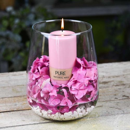 Product PURE pillar candle 130/70 pink decorative candle sustainable natural wax