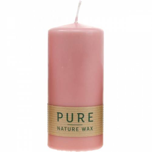 Floristik24 PURE pillar candle 130/60 decorative candle pink natural wax